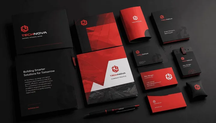 TechnoRed — пример фирменного стиля для IT-компании